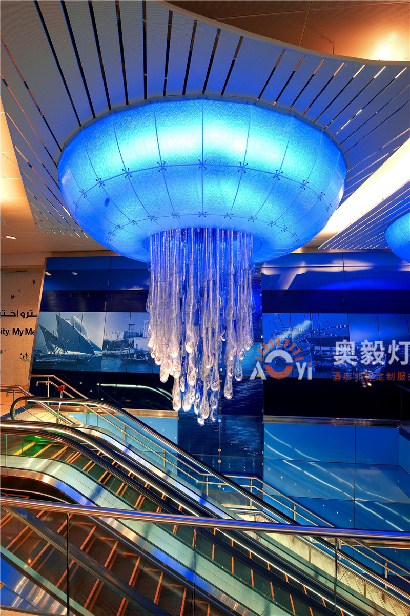 潮州艺术玻璃琉璃水滴吊灯