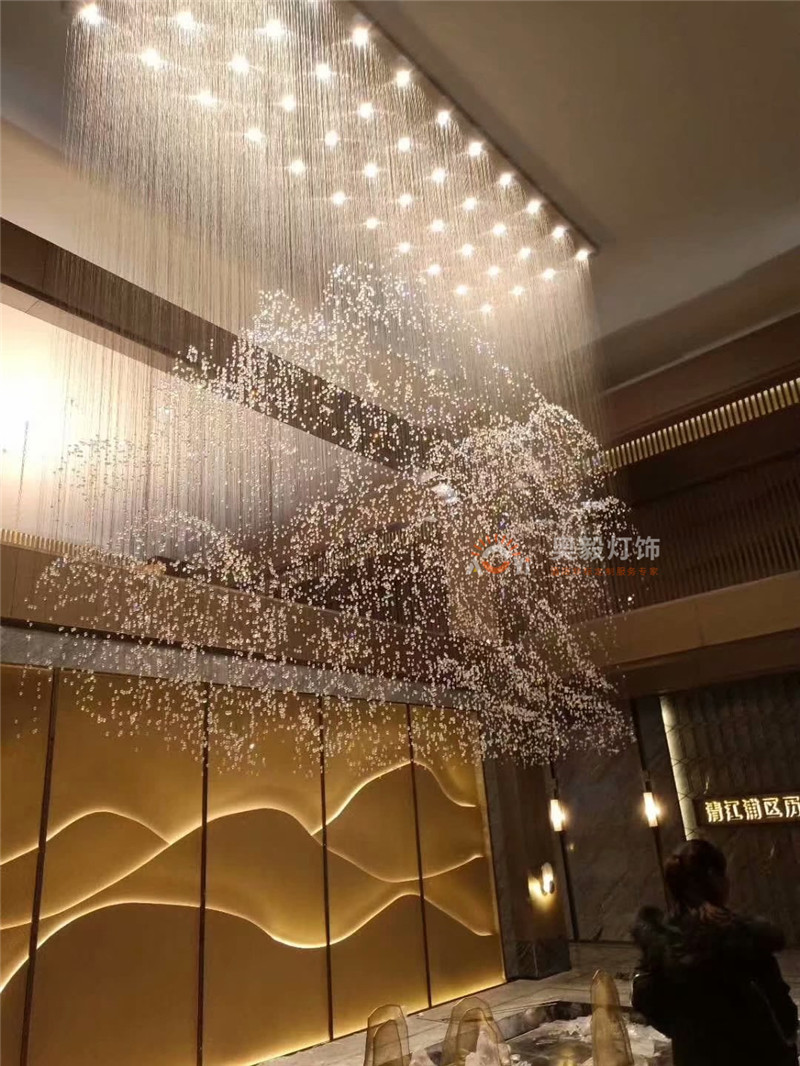 香港 新中式山水画酒店装饰灯